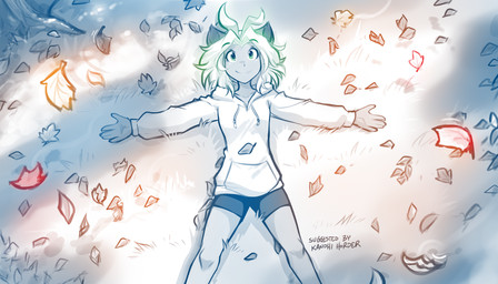 5_fingers autumn_leaves bird's-eye_view bottomwear closed_smile clothed clothed_female clothed_humanoid clothing eyebrow_through_hair eyebrows female female_humanoid fingers front_view fully_clothed fully_clothed_female fully_clothed_humanoid grass green_eyes green_hair hair high-angle_view hood hood_down hoodie iris leaf lying lying_on_grass lying_on_ground medium_hair mouth_closed on_back on_grass on_ground outside plant pupils shorts slim slim_female slim_humanoid smile solo spread_arms topwear translucent translucent_hair conditional_dnp tom_fischbach twokinds karen_taverndatter animal_humanoid cat_humanoid felid felid_humanoid feline feline_humanoid humanoid mammal mammal_humanoid 2025 7:4 color_contrast digital_drawing_(artwork) digital_media_(artwork) hi_res monochrome portrait sketch spot_color three-quarter_portrait