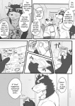 anthro canid canine canis clothing comic cotton_(artist) dialogue domestic_dog english_text fur greyscale male mammal monochrome natsume_(tooboe_bookmark) text tooboe_bookmark