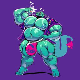anthro bell_tail belly beverage beverage_can biceps big_muscles big_nipples big_pecs bodily_fluids bulge calf_muscles clothed clothing eyewear heart_symbol holding_beverage holding_object jockstrap male musclegut muscular muscular_arms muscular_legs muscular_male navel nipples open_clothing open_shirt open_topwear pecs shirt solo sunglasses sweat tongue tongue_out topwear underwear enbooka baja_blast mountain_dew taco_bell alligator alligatorid crocodilian reptile scalie 1:1 hi_res