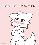 anthro blush embarrassed fluffy fluffy_tail fur index_to_index kiss_request male male_anthro nude pink_background romantic shy simple_background smile solo tail text tuft white_body white_fur marw boy_kisser_(meme) silly_cat_(mauzymice) domestic_cat felid feline felis mammal artist_name digital_media_(artwork) english_text meme