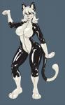 anthro biped clothing costume female latex solo suit cplk domestic_cat felid feline felis mammal 2010 digital_media_(artwork) hi_res