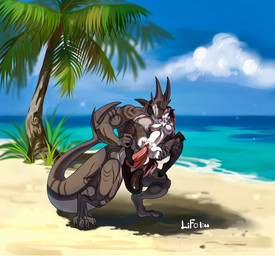 2_penises abdominal_bulge abs anal anal_penetration anthro anthro_on_anthro arm_around_neck balls beach big_breasts big_penis big_tail black_body black_fur blue_eyes bouncing_balls breast_squish breasts claws cloud digitigrade dorsal_fin double_penetration duo female fin full_nelson full_nelson_(legs_held) fur genitals grass grey_body grey_scales gynomorph hair hand_on_knee hand_on_leg hand_on_thigh head_fin hooves intersex intersex/female interspecies larger_intersex leg_scar long_tail looking_at_another looking_at_partner looking_pleasured markings mouth_closed multi_genitalia multi_penis multicolored_body multicolored_fur multicolored_scales muscular muscular_anthro muscular_intersex nipples open_mouth palm_tree penetration penis plant purple_hair red_eyes sand scales scar sea sex_on_the_beach sharp_teeth size_difference sky skyscape smaller_female smile snaggle_tooth sound_effects spots spotted_markings squish striped_markings stripes tail tail_fin teeth toe_claws tree two_tone_body two_tone_fur two_tone_scales vaginal vaginal_penetration water white_body white_fur lifo.liss velora_(predaking2000) equid equine fish mackerel_shark mammal marine megalodon percheron prehistoric_species shark hi_res story story_in_description