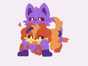 4_fingers all_fours anal anal_fingering animal_genitalia animal_penis anthro ball_fondling ball_massage balls bodily_fluids canine_genitalia canine_penis duo ears_up fellatio fingered_while_fellating fingering fingers fluffy fondling genital_fluids genitals hand_on_head heart_symbol knot looking_pleasured male male/male masturbation oral penile penis petting precum sex sheath smile tail tail_around_penis tail_fetish tail_masturbation tail_play tail_sex tailjob razuneku mob_entertainment poppy_playtime smiling_critters catnap_(poppy_playtime) dogday_(poppy_playtime) canid canine felid feline mammal 4:3 animated hi_res