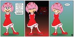 2022 2:1 50percentgrey accessory amy_rose anthro boots clenched_teeth clothed clothing comic_panel dialogue dress english_text eulipotyphlan eyes_closed female footwear hair hands_behind_back head_tilt headband hedgehog looking_at_viewer mammal narrowed_eyes open_mouth pink_body pink_hair sega shoes smile smiling_at_viewer solo sonic_the_hedgehog_(series) speech_bubble standing teeth text wide_eyed