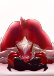 anthro ass_up blue_eyes blush blush_lines butt dark_arms dark_fingers dark_hands fur hair jack-o'_pose long_hair male nude nude_anthro nude_male open_mouth pink_tongue pose red_arms red_back red_body red_butt red_face red_legs red_tail short_tail simple_background solo tail tan_body tan_fur tan_hair tan_tuft tongue tuft white_background nobody_shapes nintendo pokemon avian bird blaziken generation_3_pokemon pokemon_(species) digital_drawing_(artwork) digital_media_(artwork) hi_res