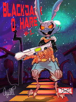 anthro space spacecraft text vehicle zerauskii marvel blackjack_o'hare hare lagomorph leporid mammal rabbit 3:4 absurd_res comic cover cover_art cover_page english_text hi_res