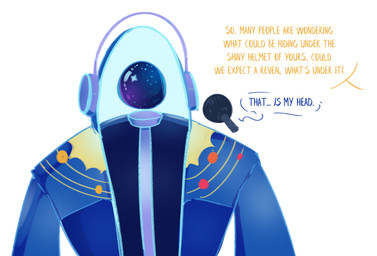 asking asking_another asking_what clothed clothing color_coded color_coded_text dialogue disembodied_head electronics ellipsis for_a_head headgear headphones hoodie humor interview jacket looking_at_viewer male microphone not_furry orb partial_speech_bubble question question_mark round_head simple_background solo space speech_bubble talking_to_another text topwear white_background yes-no_question logicthelog no_straight_roads dj_subatomic_supernova humanoid object_head 2020 english_text