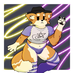 4_fingers ambiguous_gender anthro biped clothing countershade_fur countershading crop_top fingers footwear fur gesture hand_gesture handpaw hat headgear headwear legwear looking_at_viewer neutral_expression orange_body orange_fur pawpads paws rim_light scar self-harm_scars shirt simple_background socks solo stockings tail_wrapped_around_body thigh_highs thigh_socks topwear underwear v_sign aethrys cylk_(aethrys) canid canine canis domestic_dog mammal shiba_inu spitz 1:1 2026 digital_media_(artwork) portrait shaded three-quarter_portrait