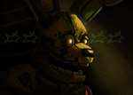 anthro black_nose bow_tie detailed_background face_in_shadow green_body light light_beam machine male open_mouth shadowy_figure side_view solo teeth wallpaper_(decoration) yellow_eyes shockpinkrosary five_nights_at_freddy's five_nights_at_freddy's_(film) five_nights_at_freddy's_3 scottgames spring_bonnie_(fnaf) springtrap_(fnaf) william_afton_(fnaf) animatronic humanoid lagomorph leporid mammal rabbit robot 2023 digital_media_(artwork) hi_res shaded