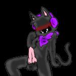 animal_genitalia animal_penis anthro balls biped blush canine_genitalia canine_penis electronics erection fur genitals headphones heart_symbol knot male penis scarf sheath sitting smile solo teeth kittykero monstercat_media monstercat demon domestic_cat felid feline felis mammal 1:1 2015 alpha_channel