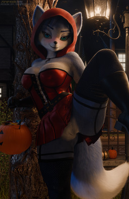 anthro armwear basket black_armwear black_clothing black_footwear blue_body blue_ears blue_eyebrows blue_fur blue_hair blue_tail blush boots breasts clothed clothing container dress eyebrows female fingers footwear fur genitals hair hand_on_leg holding_basket holding_container holding_leg holding_object holidays legwear multicolored_body multicolored_fur no_underwear pumpkin_basket red_clothing red_dress shoes smile solo street_lamp tail thigh_highs two_tone_body two_tone_fur two_tone_tail vulva white_body white_breasts white_fur white_tail yamimarik1994 jacob_lhh3_(modeler) halloween nintendo star_fox krystal_(star_fox) canid canine fox mammal 3d_(artwork) absurd_res digital_media_(artwork) hi_res huge_filesize