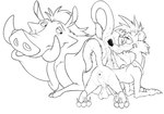 all_fours animal_genitalia animal_penis anthro anus balls bestiality butt butt_sniffing collar duo erection feral genitals male male/male mustelid_penis nose_to_anus nude penis raised_tail smile sniffing tail tusks magzol disney the_lion_king pumbaa stoaty mammal mustelid musteline stoat suid suine true_musteline warthog weasel hi_res line_art