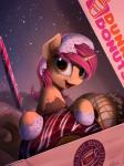 amber_eyes candy candy_cane dessert doughnut female feral food frosting horn micro pastry snow snowing solo sprinkles yakovlev-vad dunkin'_donuts hasbro my_little_pony mythology fan_character equid equine mammal mythological_creature mythological_equine unicorn 2015 hi_res