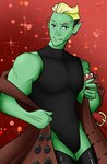 blonde_hair clothed clothing green_body green_skin hair humanoid_pointy_ears leotard male muscular muscular_humanoid muscular_male pointy_ears solo tight_clothing cmcsnskhaleesi drawfee_(copyright) drawtectives gyorik_rogdul humanoid orc