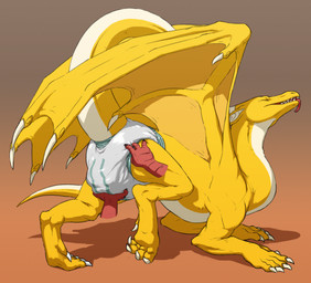 5_fingers 5_toes anthro big_wings butt claws clothed clothing diaper diaper_only duo feces feet fingers gradient_background long_tail male membrane_(anatomy) membranous_wings open_mouth presenting presenting_hindquarters quadruped red_body sagging_diaper sharp_teeth simple_background soiled_diaper soiling solo_focus spikes spikes_(anatomy) tail teeth toe_claws toes tongue tongue_out topless unclean_diaper used_diaper wearing_diaper wing_spikes wings yellow_body crackajackin mythology kicks_(kicks) dragon mythological_creature mythological_scalie scalie 2013 digital_media_(artwork) hi_res