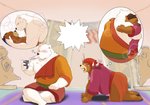 anthro blush brown_body brown_fur clothing duo fur hug humanoid_hands inside kemono male overweight overweight_male robe sitting white_body white_fur kumadasi sdorica crushfang_(sdorica_sunset) dagger_(sdorica_sunset) bear mammal polar_bear ursine 2020