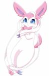 ambiguous_gender arms_tied blush bound legs_tied looking_at_viewer ribbons simple_background solo white_background sum nintendo pokemon eeveelution generation_6_pokemon pokemon_(species) sylveon absurd_res hi_res