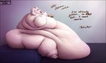 anthro areola back_fat belly belly_overhang big_belly big_breasts big_butt blobby blush breasts butt chubby_cheeks claws dialogue double_chin eating fat_rolls female food fur holding_food holding_object horn huge_belly huge_breasts huge_butt huge_thighs hyper hyper_belly immobile inside love_handles morbidly_obese morbidly_obese_anthro morbidly_obese_female narrowed_eyes nipples nude obese obese_anthro obese_female overweight overweight_anthro overweight_female pink_areola pink_nipples side_view simple_background sitting solo tail tail_tuft text thick_arms thick_thighs tuft weight_gain white_body white_fur wenisberry undertale undertale_(series) toriel boss_monster_(undertale) bovid caprine goat mammal 2022 english_text hi_res