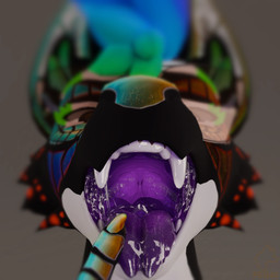 anthro big_tongue bodily_fluids hair inviting looking_at_viewer male open_mouth oral_vore purple_mouth saliva saliva_string solo teeth throat tongue vore peq42 waggan 1:1 3d_(artwork) digital_media_(artwork) hi_res