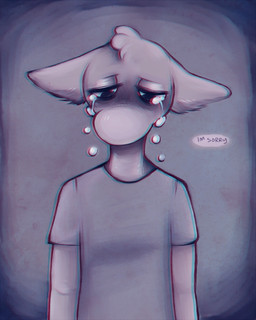 anthro black_eyes bodily_fluids clothed clothed_anthro clothed_male clothing crying ears_down front_view fur grey_background grey_body grey_clothing grey_fur grey_hair grey_shirt grey_t-shirt grey_topwear hair half-closed_eyes light male male_anthro mouthless narrowed_eyes pivoted_ears shirt short_hair simple_background solo t-shirt tears tears_of_sadness topwear vent_art cyberdaydream briar_(cyberdaydream) mammal unknown_species 2016 4:5 colored digital_drawing_(artwork) digital_media_(artwork) english_description half-length_portrait lighting portrait shaded