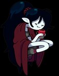 bedding bite_mark bite_mark_on_neck black_hair blanket clothing container cup fanged_bite_mark fanged_bite_mark_on_neck fangs female footwear hair humanoid_pointy_ears mug not_furry pointy_ears ponytail shirt smile socks solo t-shirt teeth topwear discount-supervillain adventure_time cartoon_network marceline_abadeer demon demon_humanoid humanoid vampire
