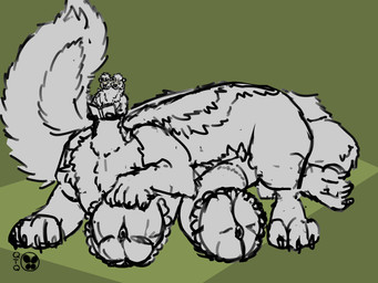 2_heads 2_penises 3_toes 4_fingers animal_genitalia animal_penis balls big_balls big_penis book claws equine_genitalia equine_penis eyewear feet finger_claws fingers fluffy fluffy_chest fluffy_tail genitals glasses green_background hair huge_penis hugetaur hyper hyper_genitalia hyper_penis male markings medial_ring multi_genitalia multi_head multi_penis penis reading reading_book simple_background small_upper_body solo striped_back striped_markings striped_tail stripes tail tail_markings toe_claws toes quotethequiet bobskunk mammal mammal_taur mephitid mephitid_taur skunk skunk_taur taur 2025 4:3 hi_res signature sketch