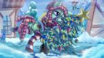 building christmas_tree city clothed clothing cutie_mark detailed_background dock_(anatomy) duo female feral footwear fur green_body green_fur hair hat headgear headwear holidays house hug legwear multicolored_hair outside plant purple_eyes smile snow socks tail tree two_tone_hair winter pirill-poveniy thediscorded christmas friendship_is_magic hasbro my_little_pony tree_hugger_(mlp) earth_pony equid equine horse mammal pony 2016 hi_res