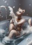 anthro bath bathing bathroom bathtub bubble comfortable female fur nude soap solo wash water wet lostgoose felid lion mammal pantherine 2020 hi_res