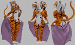 2_heads 4_arms anthro big_breasts breasts butt covering covering_breasts covering_self female multi_arm multi_head multi_limb raised_tail solo tail towel twoheadedtigress felid mammal pantherine tiger 3d_(artwork) digital_media_(artwork) hi_res