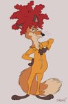 2020 anthro anthrofied canid canine clothing fox hi_res male mammal side sideshow_bob smile smirk solo starskitty the_simpsons