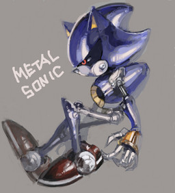 5_fingers anthro biped blue_body clothing fingers footwear grey_background machine male metal metallic_body red_clothing red_eyes red_footwear red_shoes shoes side_view simple_background solo text aoki6311 sega sonic_the_hedgehog_(series) metal_sonic robot 2013 character_name digital_media_(artwork) digital_painting_(artwork) english_text full-length_portrait painting_(artwork) portrait
