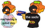 duo humor machine male nerf_blaster simple_background text tongue tongue_out toy toy_gun white_background jack-toonz hasbro nerf_(toy) jack0lanterne protogen english_text hi_res meme