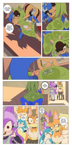 69_position anthro areola balls big_butt biped blue_body breasts butt clitoris cowgirl_position ear_piercing ear_ring erection eyelashes female female_penetrated floppy_ears from_front_position front_view genitals green_body hot_dogging humanoid_genitalia humanoid_penis kissing male male/female male_penetrating nipples nude on_bottom on_top oral penetration penile penile_penetration penis penis_in_vagina piercing pupils ring_piercing sex text vaginal vaginal_penetration vulva walk-in hereapathy idw_publishing sega sonic_the_hedgehog_(comics) sonic_the_hedgehog_(idw) sonic_the_hedgehog_(series) fan_character kitsunami_the_fennec miles_prower sonic_the_hedgehog surge_the_tenrec afrosoricid canid canine canis domestic_dog eulipotyphlan fennec_fox fox hedgehog hybrid mammal red_fox tenrec true_fox comic english_text hi_res