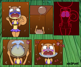 anthro asphyxiation black_border blush border bottomwear bound breasts brown_body brown_fur buckteeth close_call clothed clothed_anthro clothed_female clothing countershade_face countershade_torso countershading cyanosis drowning eyelashes female fur internal lung organs peril purple_bikini_top purple_bottomwear purple_clothing purple_skirt rope skimpy skirt small_breasts solo spitting tail taking_in_water teeth text underwater water nikopunk nickelodeon spongebob_squarepants sandy_cheeks eastern_grey_squirrel grey_squirrel mammal rodent sciurid tree_squirrel 2024 absurd_res artist_name comic digital_drawing_(artwork) digital_media_(artwork) english_description hi_res story story_in_description