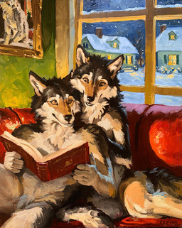 5_fingers anthro black_nose book brown_sclera cozy detailed_background duo eye_contact fingers fur furniture holding_book holding_object intraspecies_romance looking_at_another looking_at_partner lying lying_on_another lying_on_sofa male male/male multicolored_body multicolored_fur nude nude_anthro nude_male on_sofa realistic realistic_anatomy realistic_anthro realistic_fur realistic_lighting realistic_shading romantic romantic_couple sofa tail teeth text creeps canid canine canis mammal wolf 2024 colored e621_post_recursion oil_painting_(artwork) painting_(artwork) traditional_media_(artwork) traditional_painting_(artwork) url