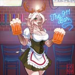 alcohol anthro bar barmaid beer beverage braided_pigtails breasts cleavage clothed clothing female holidays pub solo ferinexia oktoberfest noel_(grizzlygus) deer mammal new_world_deer reindeer 1:1 hi_res