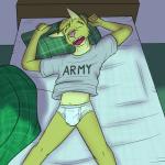 1:1 adam_caro anthro army bed bobcat briefs bulge clothed clothing english_text eyes_closed felid feline freckles furniture fuze grey_clothing grey_shirt grey_topwear hi_res lying lynx male mammal open_mouth pillow pink_nose sharp_teeth shirt sleeping solo t-shirt teeth teeth_showing texnatsu text tighty_whities tongue tongue_showing topwear translucent translucent_briefs translucent_clothing translucent_underwear underwear white_briefs white_clothing white_underwear