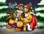 anal anal_penetration anthro balls duo erection fur genitals holidays humanoid_genitalia humanoid_penis male male/male male_penetrated male_penetrating male_penetrating_male muscular nipples orgasm orgasm_face paws penetration penis penis_size_difference sex text yasser christmas facebook facebook_stickers bear canid canine felid lion mammal pantherine spanish_text translated