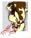 anthro balls big_tail biped bow_tie brown_hair character_signature clothing cuffs_(clothing) femboy fur genitals hair long_hair looking_at_viewer male mostly_nude neck_bow penis photo signed_photo simple_background solo tail underwear undressing undressing_self xoxo wolferno tiramisu_skunk mammal rodent 4:5 absurd_res hi_res signature sketch