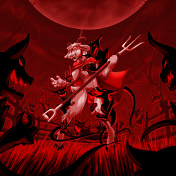 2_horns 4_fingers 5_fingers ambiguous_gender anthro anthro_focus arm_grab being_watched black_claws bone bulge cape claws clothing corruption curled_horn fence finger_claws fingers glowing glowing_eyes glowing_mouth gore group holding_object hooves horn licking looking_at_another low-angle_view male male_focus moon open_mouth outside pitchfork raised_arms red_cape red_claws red_clothing red_eyes red_moon red_underwear sharp_teeth skeleton smile solo_focus teeth tongue tongue_out tools transformation underwear bassybefuddle conditional_dnp bovid caprine goat mammal monster shadow_creature 1:1 2021 absurd_res hi_res