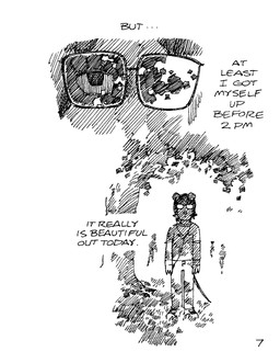 anthro bottomwear clothed clothing dialogue earbuds electronics eyewear footwear glasses headphones male outside page_number pants plant round_ears shirt shoes solo t-shirt tail text topwear tree wearing_glasses gaydottiff ash_(gaydottiff) mammal mouse murid murine rodent 2024 black_and_white comic english_text hi_res monochrome
