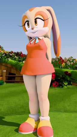 aged_up anthro biped breasts clothed clothing detailed_background eyelashes female floppy_ears footwear gesture long_ears looking_at_viewer mouth_closed nipple_outline outside pupils shoes small_breasts smile solo standing thick_thighs waving wide_hips twintails3d sega sonic_the_hedgehog_(series) cream_the_rabbit lagomorph leporid mammal rabbit 3d_(artwork) 3d_animation 9:16 animated digital_media_(artwork) hi_res no_sound short_playtime video