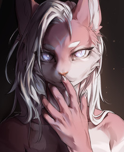 5_fingers anthro biped claws female fingers front_view fur hair looking_at_viewer nude nude_anthro nude_female simple_background solo hudojishe domestic_cat felid feline felis mammal 2026 digital_drawing_(artwork) digital_media_(artwork) hi_res