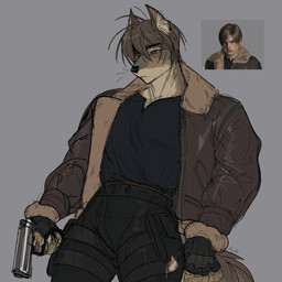 alternate_species anthro belt black_bottomwear black_clothing black_pants bottomwear clothed clothed_anthro clothed_male clothing eyebrows fully_clothed fully_clothed_anthro fully_clothed_male furrification gun handgun holding_gun holding_handgun holding_object holding_pistol holding_ranged_weapon holding_weapon jacket male male_anthro pants pistol ranged_weapon serious_face solo thick_thighs topwear twunk weapon xsissa capcom resident_evil leon_kennedy canid canine canis coyote domestic_dog mammal wolf 1:1 digital_drawing_(artwork) digital_media_(artwork) hi_res reference_image sketch
