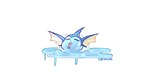 ambiguous_form ambiguous_gender blue_body blue_face blue_head blue_text eyes_closed melting monotone_text multicolored_body open_mouth simple_background solo text water white_background taplaos nintendo pokemon eeveelution generation_1_pokemon pokemon_(species) vaporeon 2022 hi_res