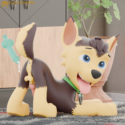 after_sex bodily_fluids cum cum_from_ass cum_in_ass cum_inside feral genital_fluids genitals knot knotted_penis male penis solo young young_feral unknowndata paw_patrol ace_(tracker_the_quilava) fan_character canid canine canis domestic_dog mammal 3d_(artwork) digital_media_(artwork) hi_res