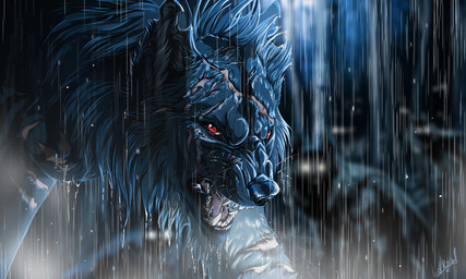 black_body black_fur black_lips black_nose detailed_background feral fur group lips open_mouth red_eyes scar solo_focus teeth tongue wolfroad canid canine canis mammal wolf 2015 5:3 digital_media_(artwork)
