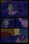 2:3 abandoned_project bed comic dragon english_text equid equine eyes_closed female friendship_is_magic furniture hasbro hi_res horse macro male mammal micro my_little_pony mysterious_mew mythological_creature mythological_scalie mythology pony scalie sleeping spike_(mlp) tail text twilight_sparkle_(mlp)