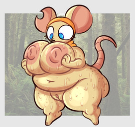 anthro areola belly big_areola big_breasts big_butt big_nipples blue_eyes bodily_fluids breast_squish breasts butt clothed clothed_anthro clothed_female clothing eyelashes female female_anthro forest freckled_breasts freckled_butt freckled_legs freckled_thighs freckles genitals glistening glistening_areola glistening_belly glistening_breasts glistening_nipples glistening_thighs hand_on_breast hand_on_own_breast headgear headgear_only headwear headwear_only huge_areola huge_breasts huge_nipples huge_thighs looking_at_breasts looking_at_own_breasts looking_at_self mostly_nude mostly_nude_anthro mostly_nude_female navel nipples notched_ear orange_clothing orange_headwear outside overweight overweight_anthro overweight_female photo_background plant shortstack shortstack_female solo squish sweat sweaty_belly sweaty_breasts sweaty_butt sweaty_legs sweaty_thighs tail thick_thighs tree vulva wide_hips pknoel legends_of_avantris bitsy_(legends_of_avantris) mammal mouse murid murine rodent 2026 digital_drawing_(artwork) digital_media_(artwork) mixed_media photography_(artwork)