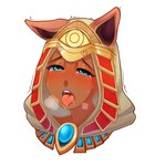 ahegao blue_eyes bodily_fluids clothing drooling egyptian female headgear headwear lips looking_pleasured purple_lips saliva solo rizapiska egyptian_mythology middle_eastern_mythology mythology smite bastet_(smite) animal_humanoid cat_humanoid deity felid felid_humanoid feline feline_humanoid humanoid mammal mammal_humanoid hi_res